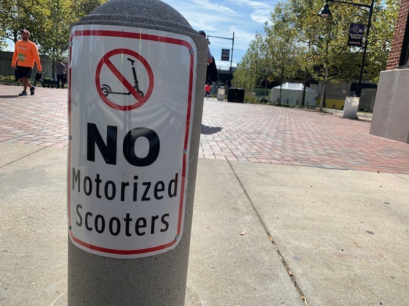 Be mindful of surrounding traffic and local traffic laws when riding an electric scooter