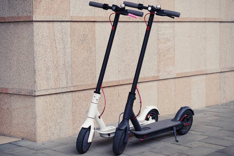 Two electric scooters electric bike
